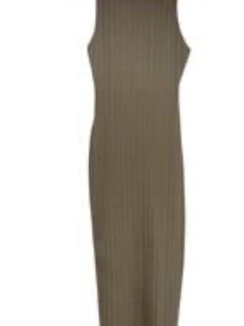 Zara Olive Ribbed Sleeveless Maxi Dress